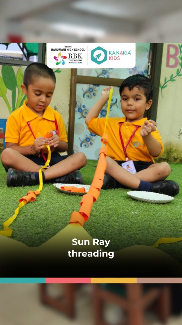 Kanakia Kids sun-ray threading activity building fine motor skills